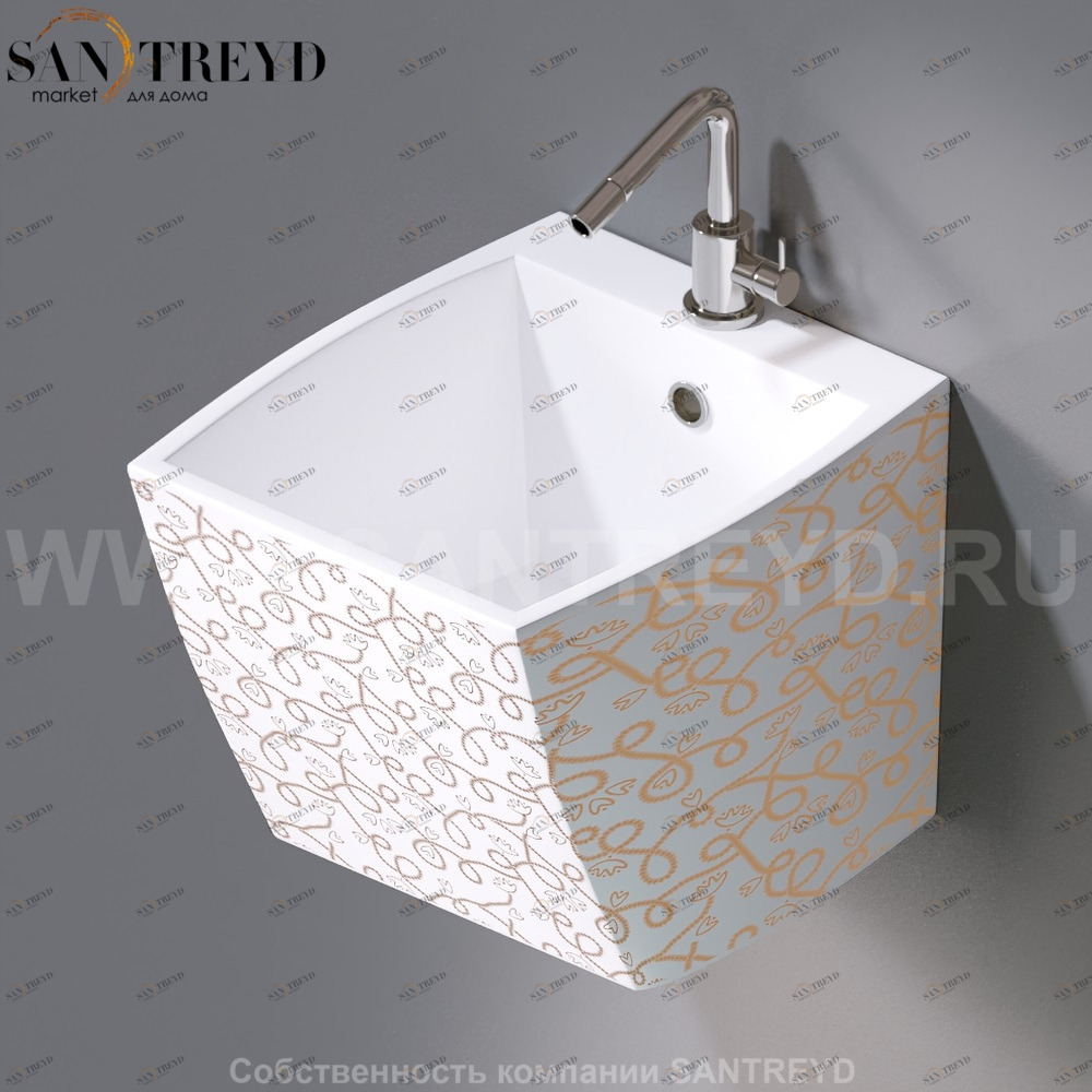 L253.400G Подвесная раковина настенная овальная A. e T. Italia SQUARE белая AeT ITALIA