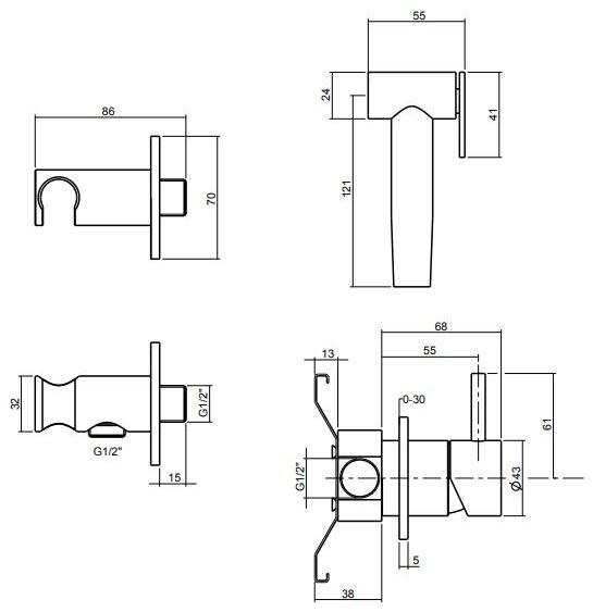 Quadrodesign Гидравлическая щетка со смесителем Complementi sun-id-1462296 - Вид №4