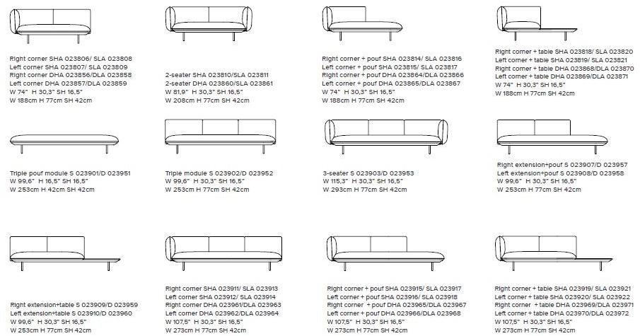 TRIBÙ Модульный угловой садовый диван из ткани Senja sun-id-1385339 - Вид №10