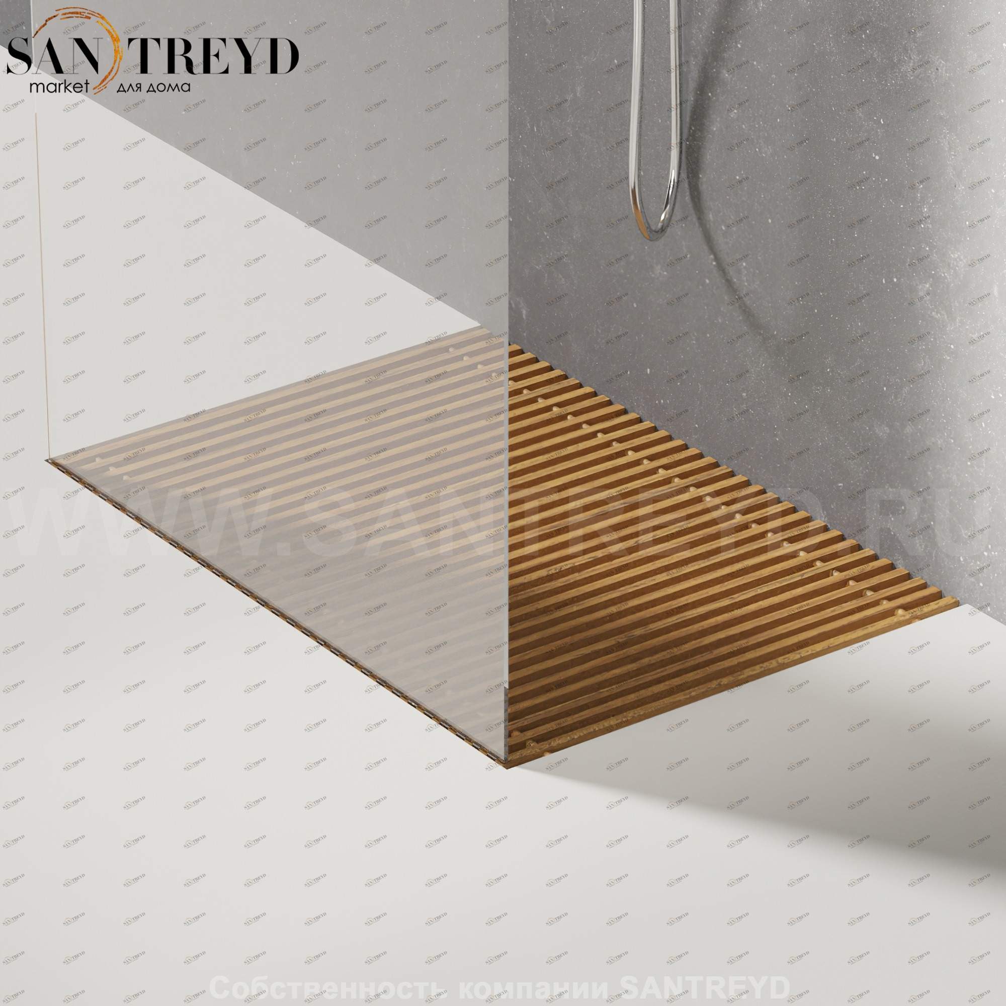 Душевой поддон FLAT D решетчатый тик. Размеры: длина с 120 до 160 см, глубина с 70 до 100 см Agape APED170100120160T