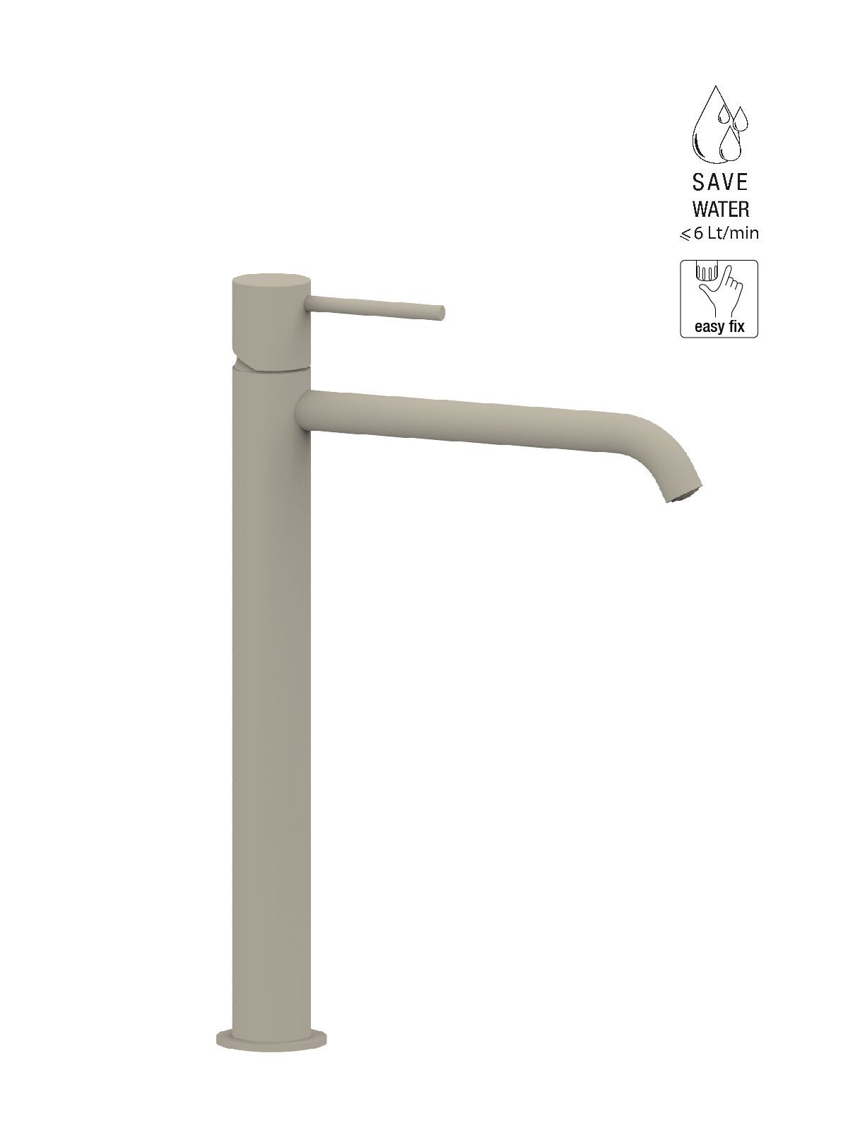 Однорычажный смеситель для раковины с высоким верхом Rubinetterie Frattini Pepe XL ARCH-00048045 - Вид №6