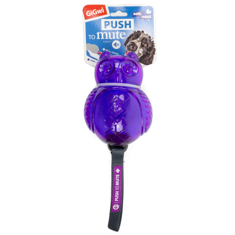 ПР0058989 Игрушка для собак Push To Mute Сова с отключаемой пищалкой 14см GIGWI  - Вид №3