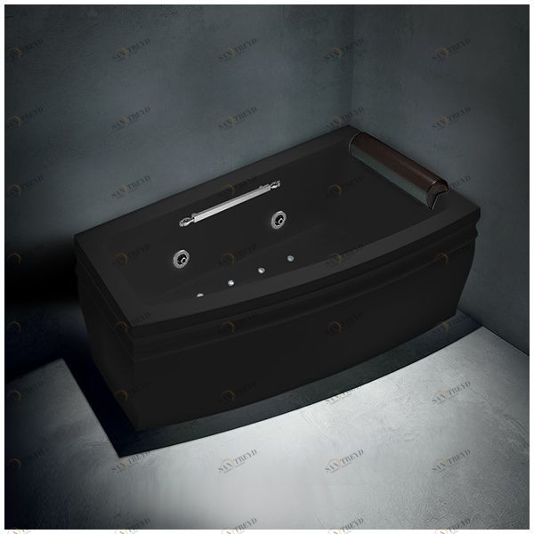 Ванна с гидро и аэромассажем чёрная Gruppo treesse Blanque 1690 DXATCV166AC