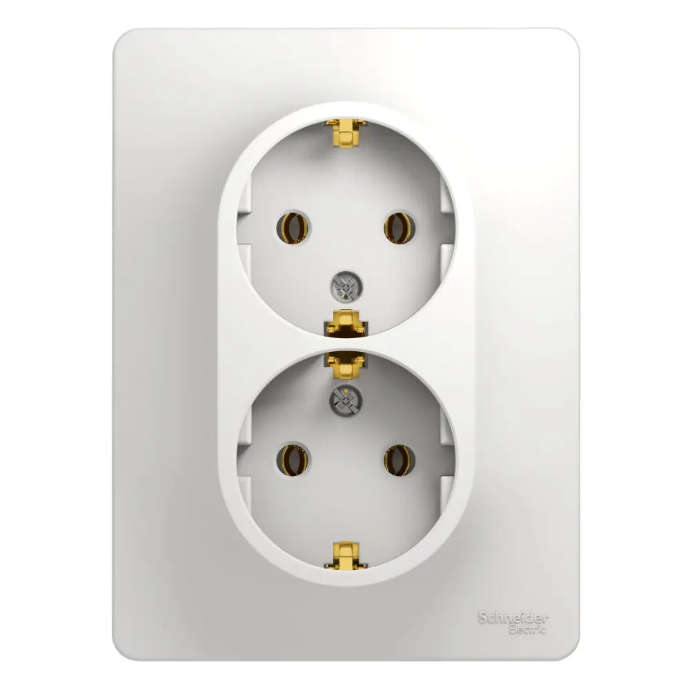 Systeme Electric Glossa - двойная розетка с заземлением 89365955 STLM-1113268