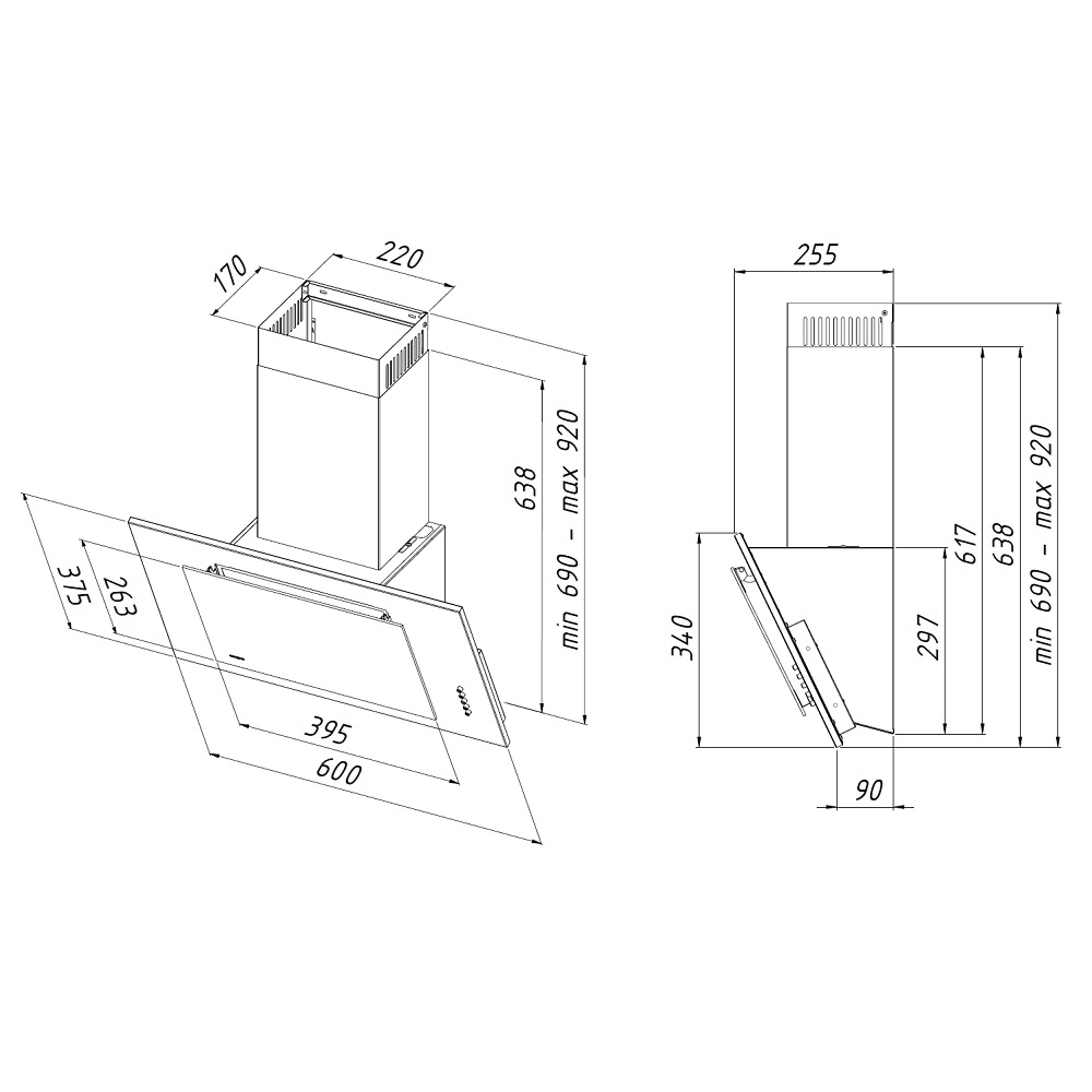 1217279 Вытяжка наклонная Akpo WK-4 Optima eco белый/белый STDN-0083939 - Вид №11