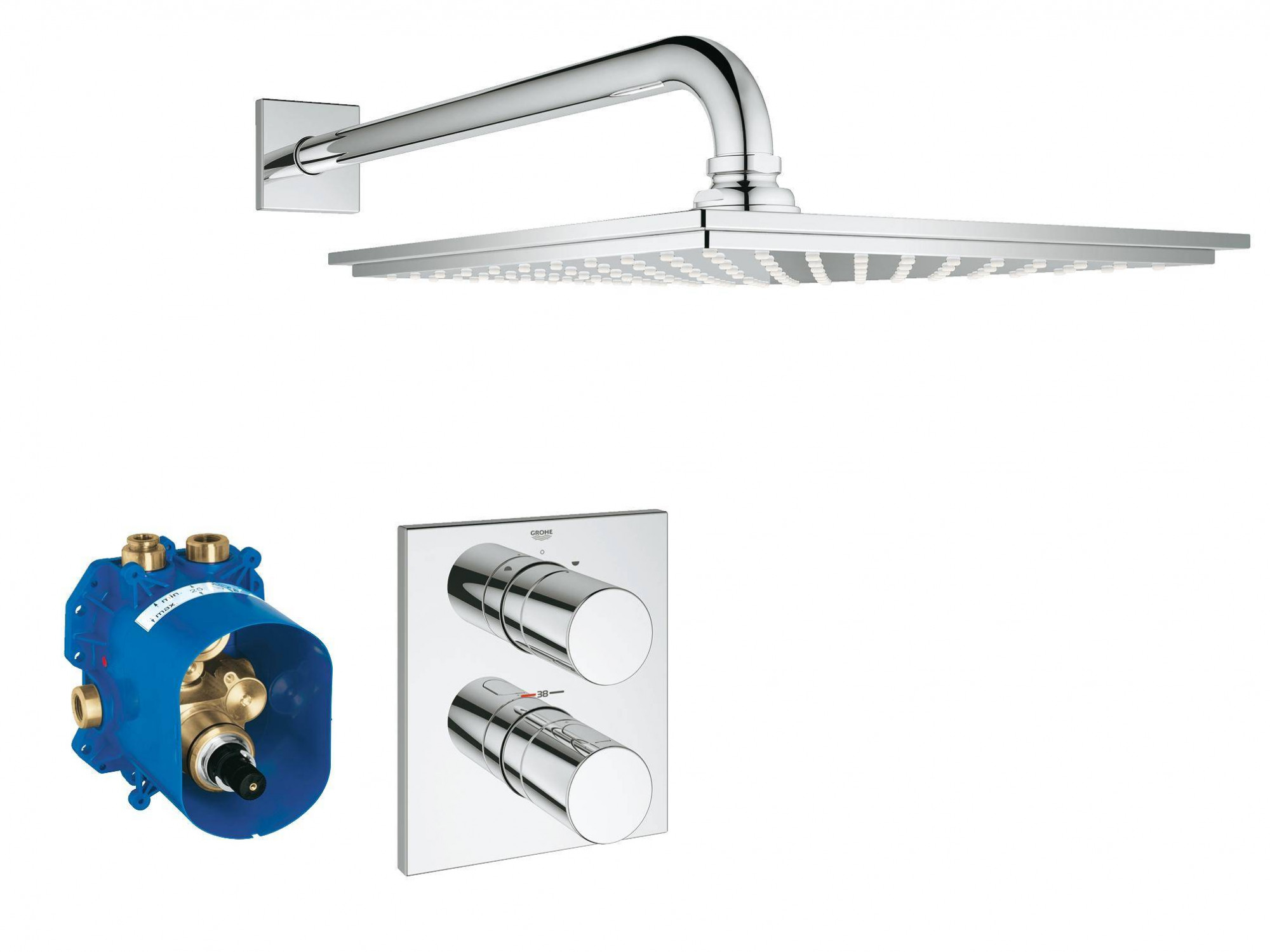 34572000 Набор для комплектации душа с термостатом Grohe Grohtherm 3000 Cosmopolitan хром