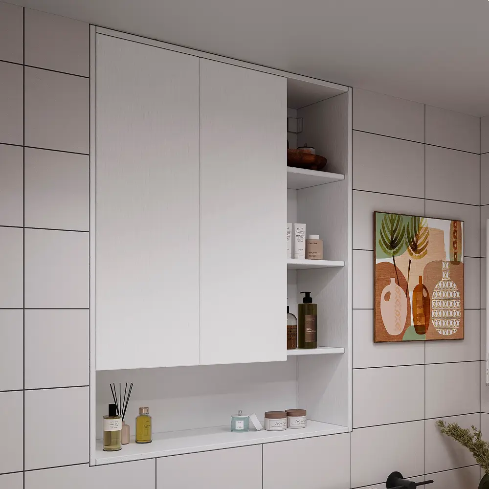 Шкаф для ванной комнаты без зеркала подвесной Vigo Matteo 89.5x116x30 см цвет белый STLM-2185322 - Вид №8