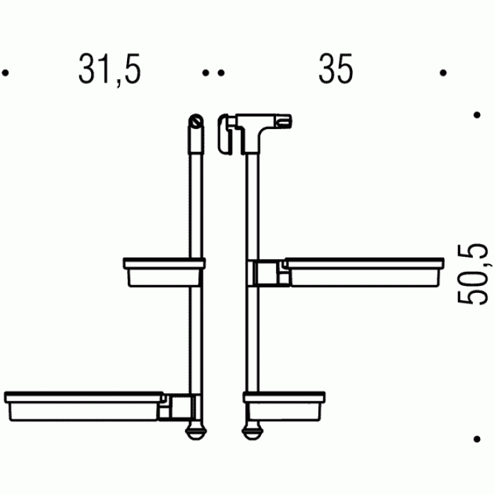 B9710 Contract Полочки для душевой кабины COLOMBO COMPLEMENTI Colombo Design - Вид №1