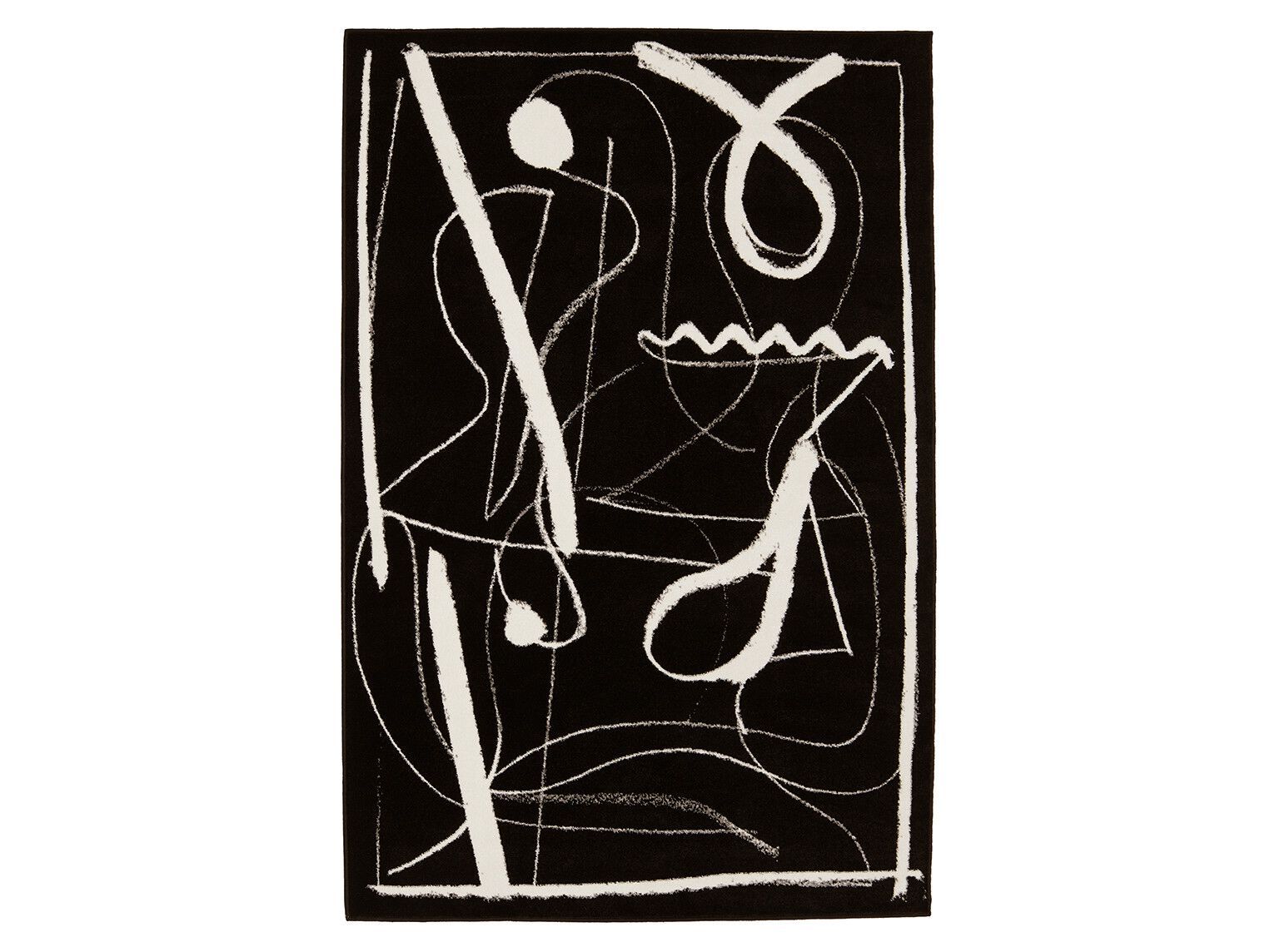 Прямоугольный полипропиленовый ковер на заказ DIZA TWO WOMAN (BLACK) ARCH-00008804