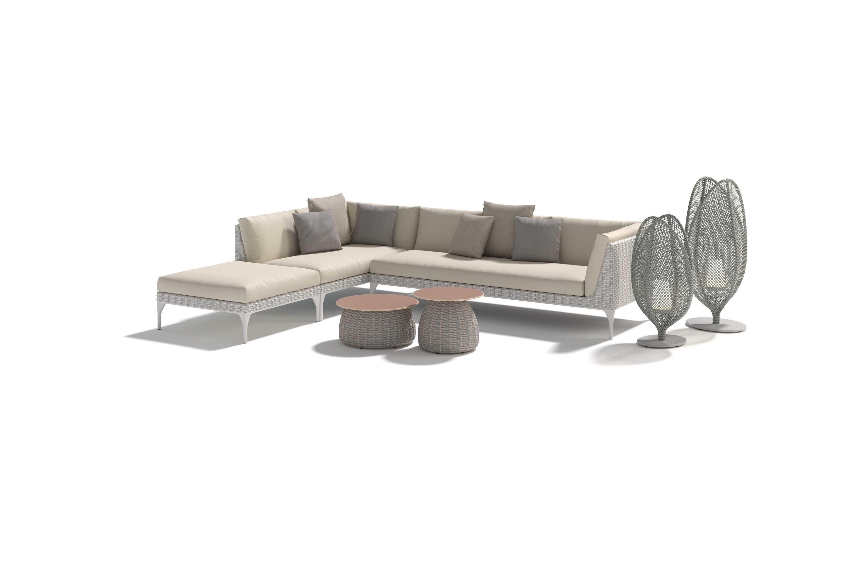 Высокое волокно круглый сад журнальный столик с керамической столешницей DEDON белые грибы ARCH-00128575 - Вид №6