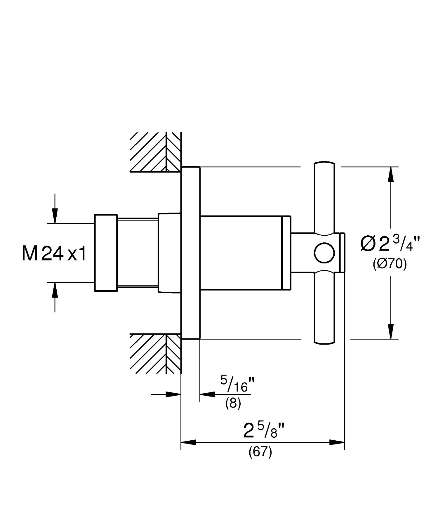 Наружный смеситель для душа с одним отверстием Grohe Атриум ARCH-00109745 - Вид №5