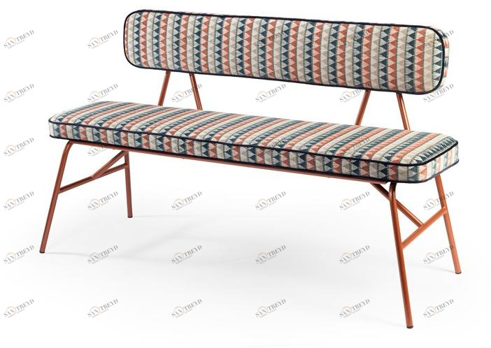 Mambo Unlimited Ideas Скамья со спинкой, обитая тканью State sun-id-1466178
