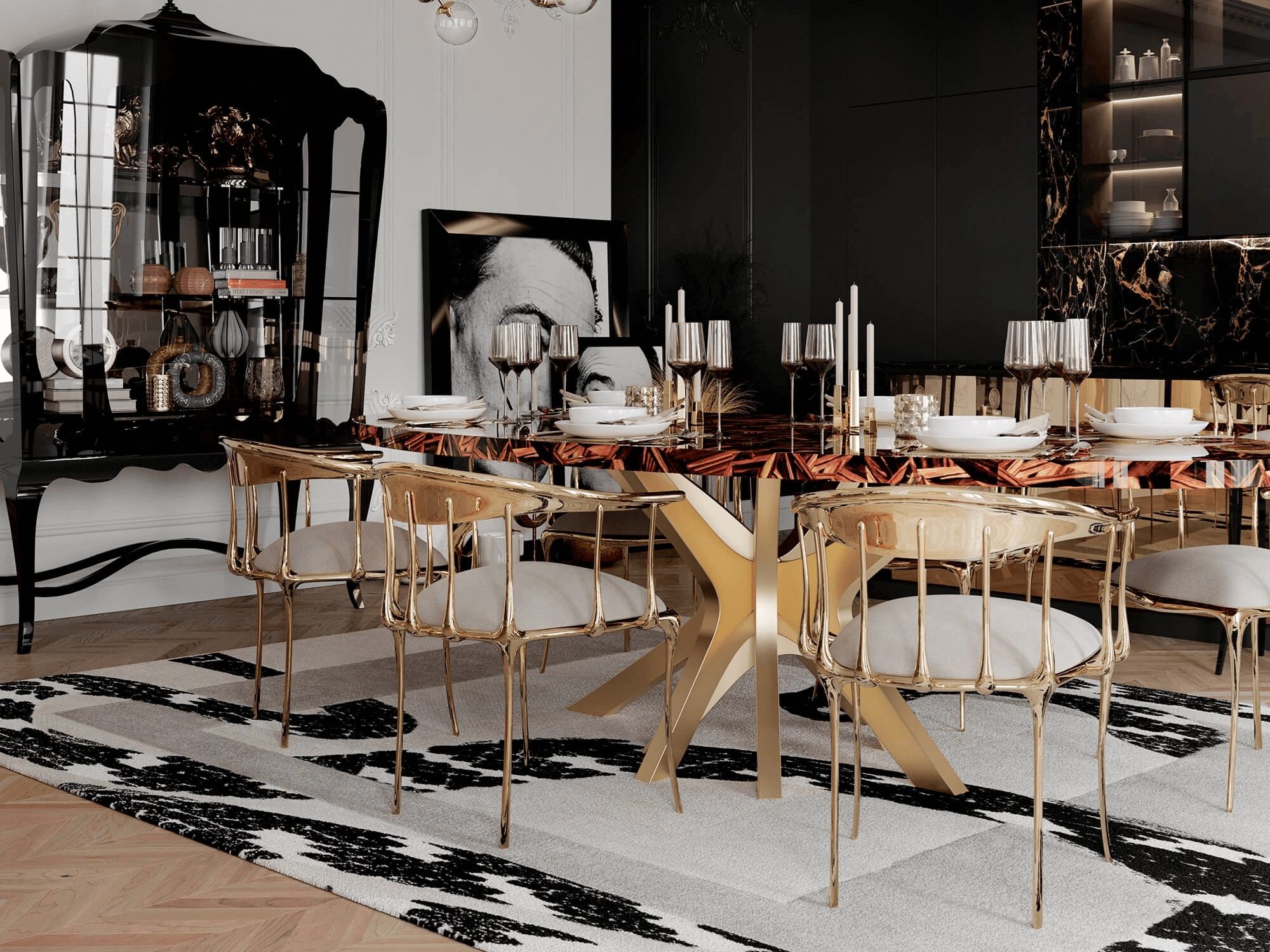 Круглый деревянный стол для гостиной Boca do Lobo PATCH ARCH-00151737 - Вид №9