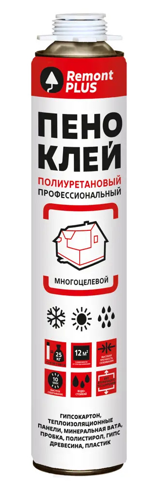 Монтажная пена-клей REMONT PLUS Professional для строительных материалов 750 мл 87507594