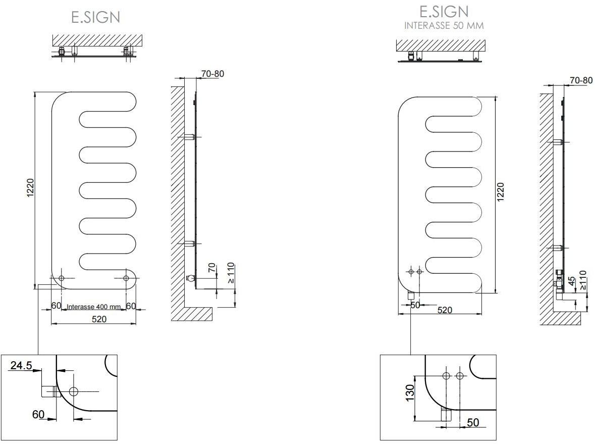 CORDIVARI Настенный полотенцесушитель из углеродистой стали Extraslim sun-id-1372609 - Вид №2