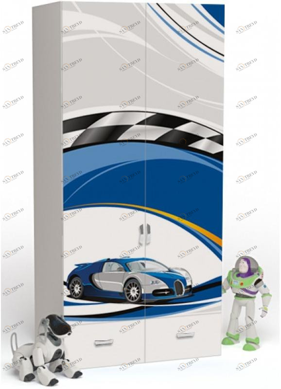 Шкаф ABC-KING 2х дверный La-Man синий 4631147955883