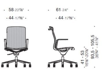 Сетчатый регулируемый по высоте офисный стул с колесами ESTEL GROUP ARIA ARCH-00042419 - Вид №5