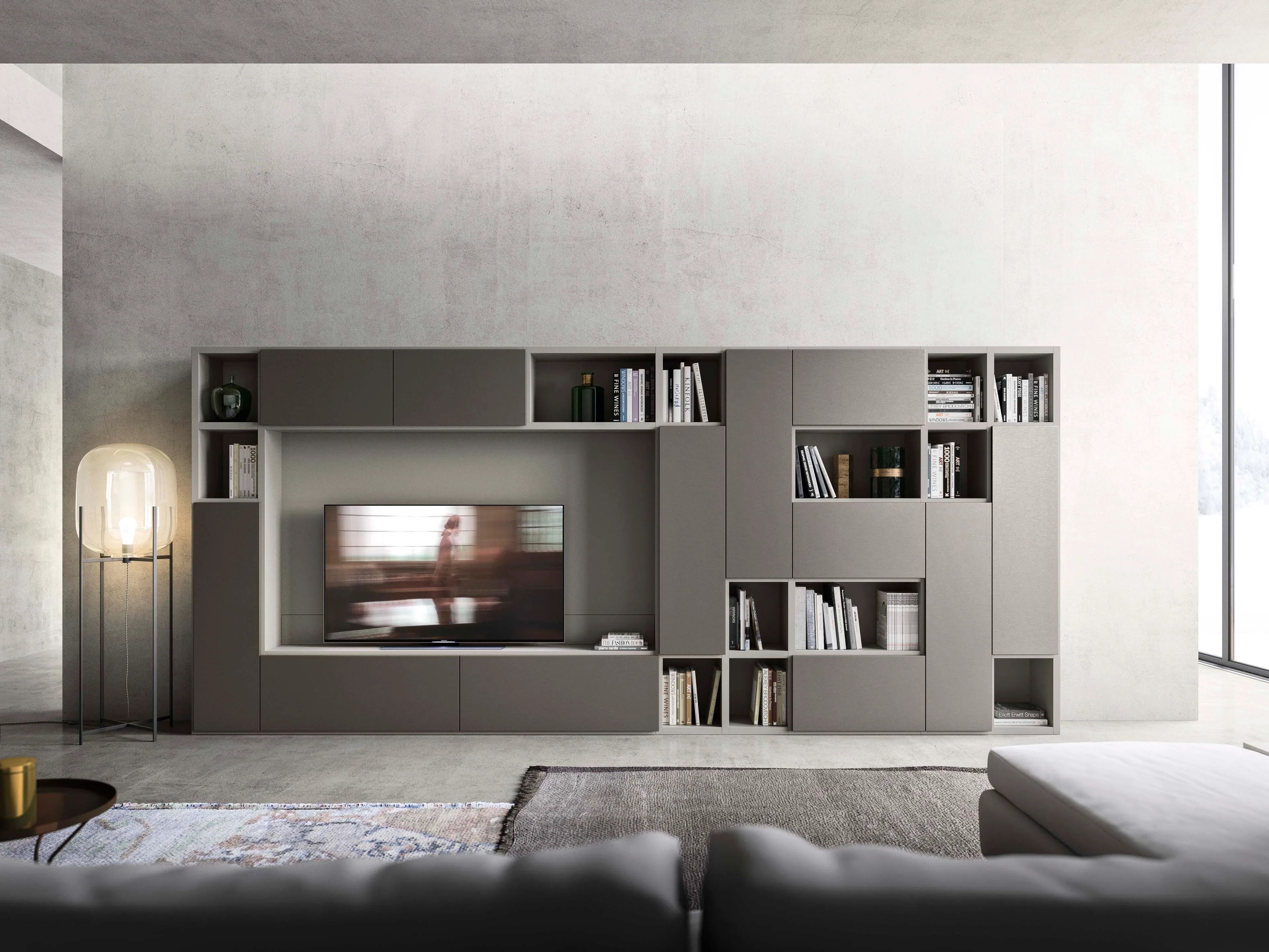 Деревянная оборудованная стена с подставкой для телевизора Alf DaFrè My Space ARCH-00030185 - Вид №4