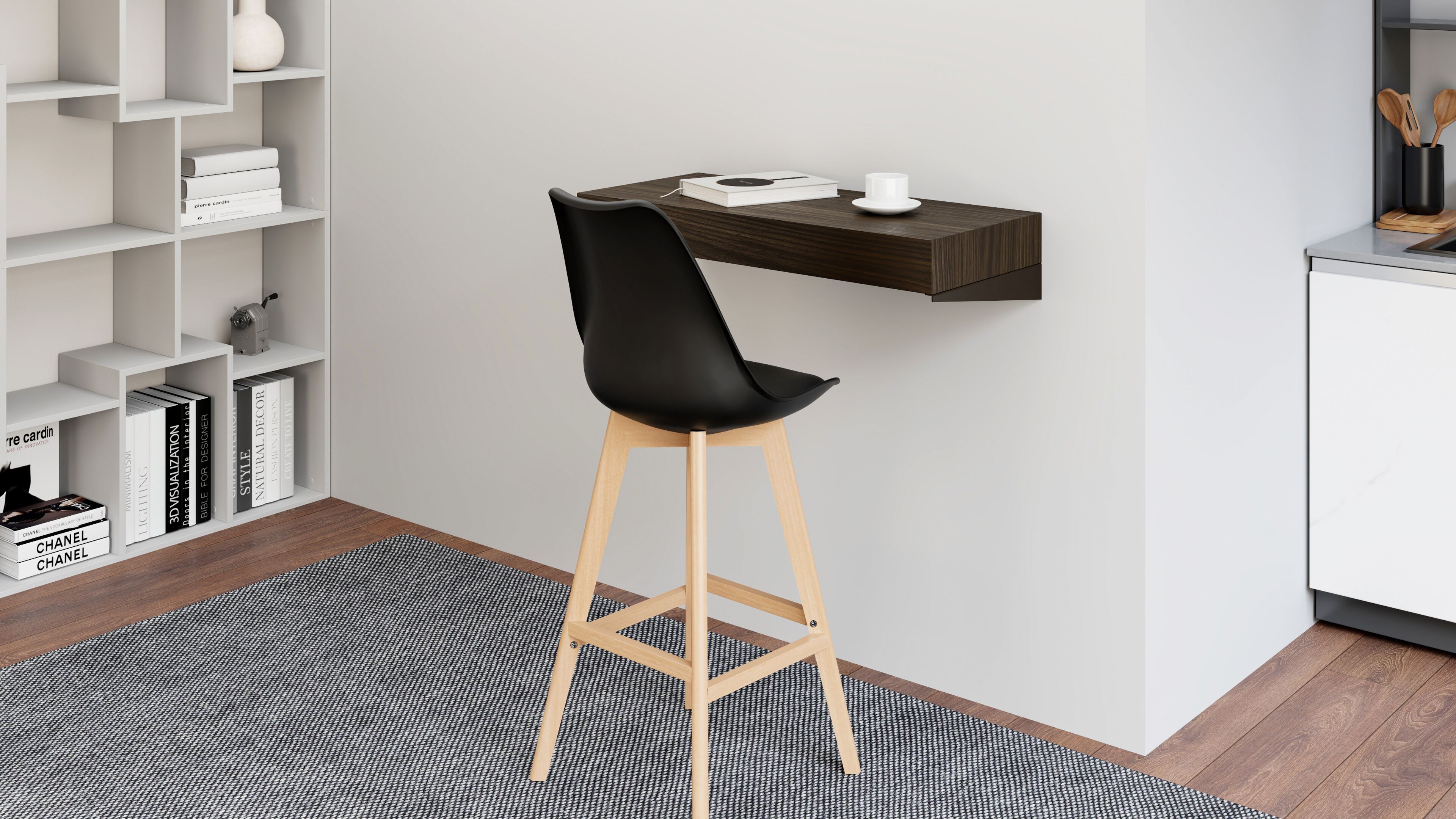 Высокий настенный стол в меламине с беспроводным зарядным устройством Mobili Fiver Evolution ARCH-00043867 - Вид №11