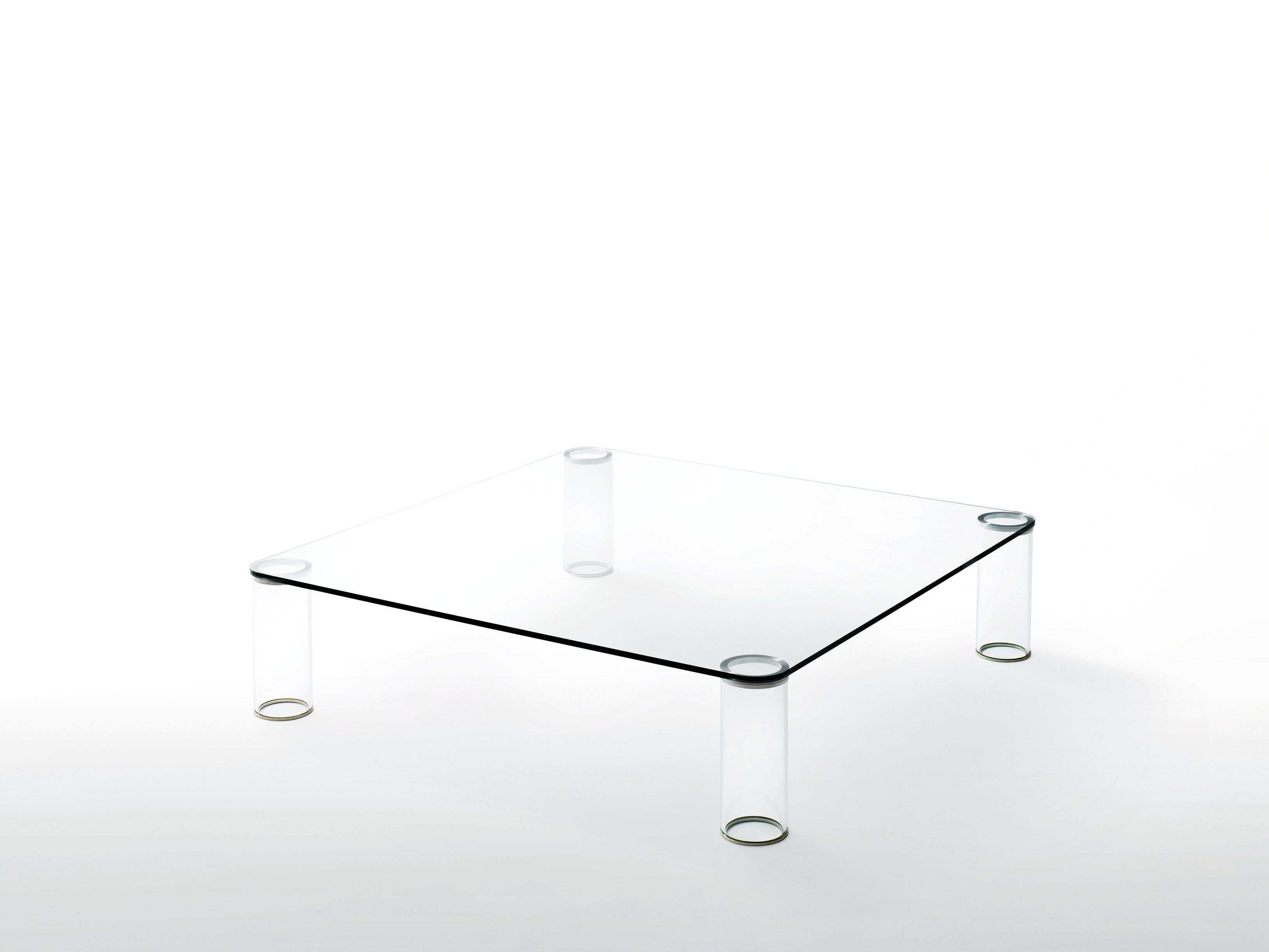 Хрустальный квадратный низкий журнальный столик Glas Italia ARCH-00098893