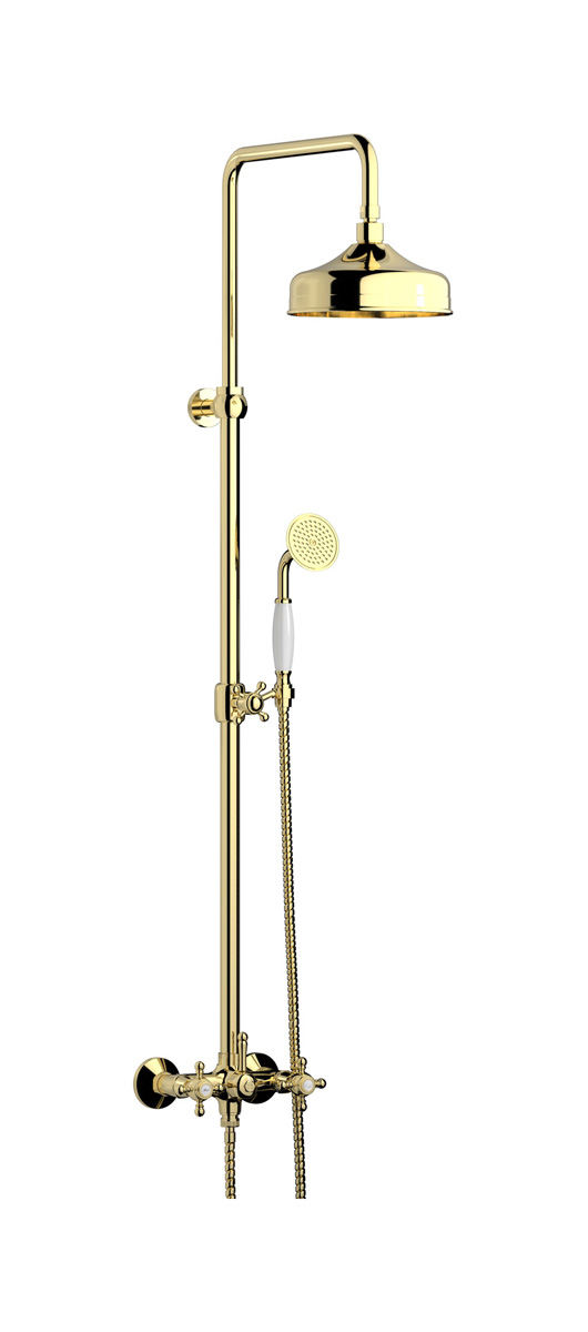 Душевая колонна с термостатом в комплекте с душевым гарнитуром. WE ARE IB hr800ii Pale Gold Indoor Shower