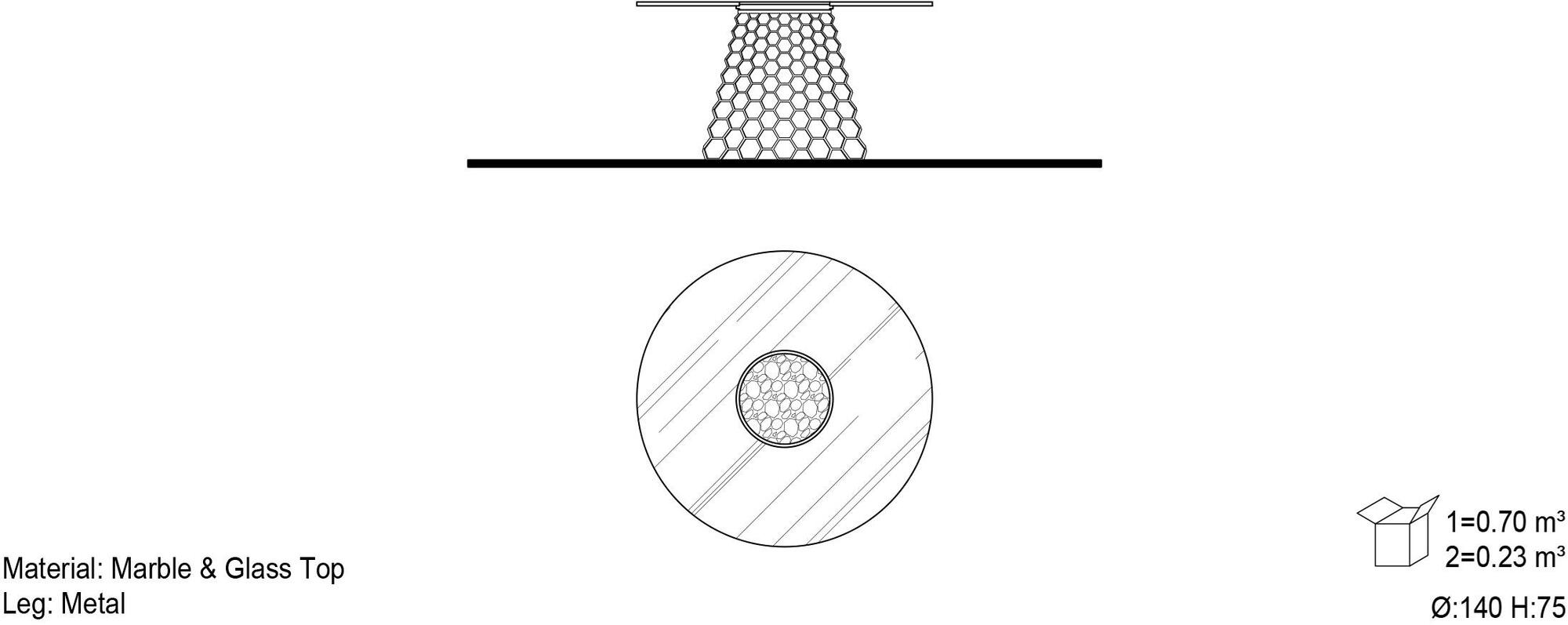 Mobi Круглый стол с металлическим основанием и стеклянной столешницей sun-id-1514456 - Вид №5