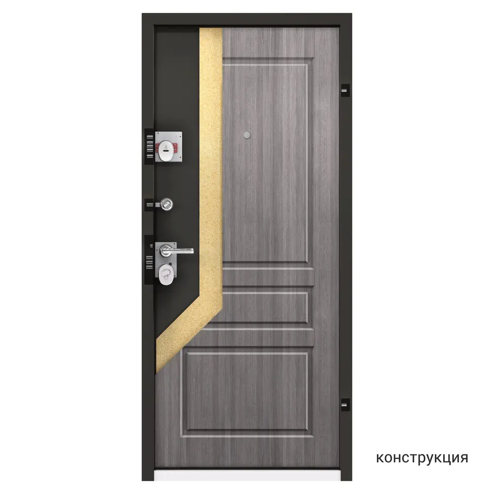 Дверь металлическая Контрол Мария, 960 мм, правая, цвет серый дуб TOREX STLM-2100046 - Вид №14