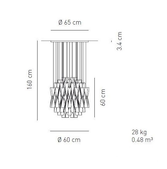 Люстра подвесная оранжевая Axo Light Sosp.Aura 60 61036 - Вид №2