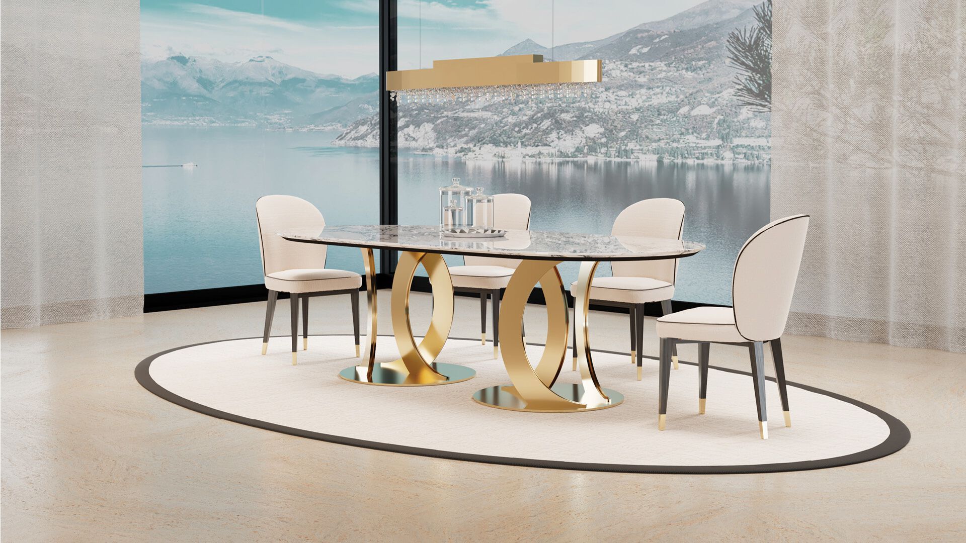 Овальный мраморный стол OPERA CONTEMPORARY WENDY ARCH-00070298 - Вид №2