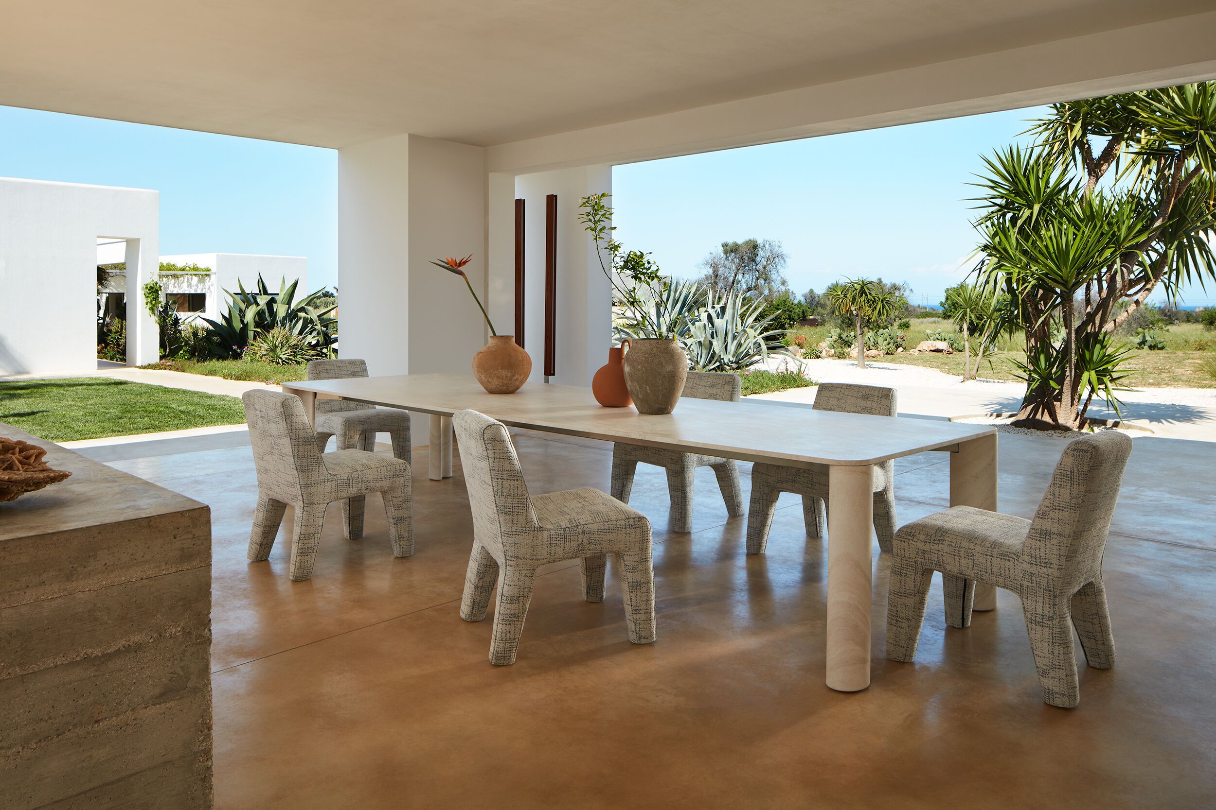 Травертин прямоугольный садовый стол Exteta 10th ARCH-00041565 - Вид №1