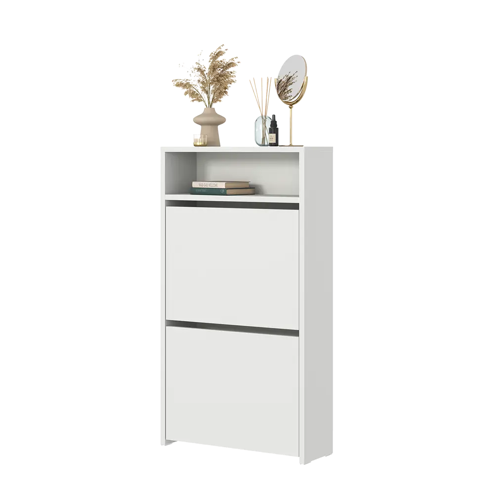 Шкаф для обуви 50x90x17.3 см 2 ящика ЛДСП цвет белый Santreyd STLM-2056112 - Вид №8