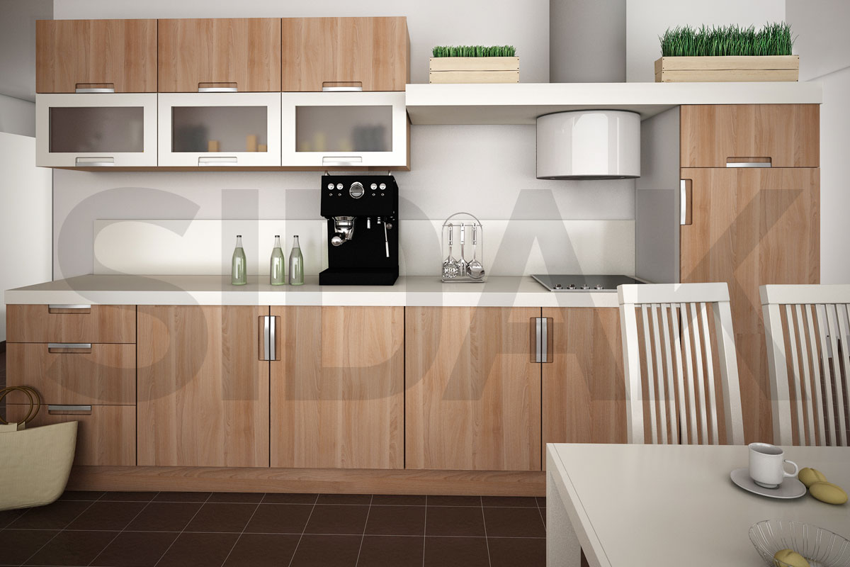 Фасады для кухни Модерн Фрезеровка «Билд» Мокко мелинга №192 SIDAK SIST623-13453 - Вид №1