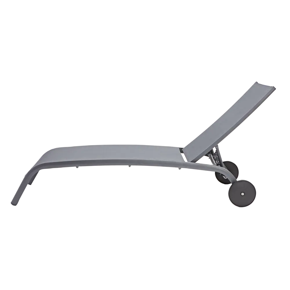 Шезлонг с колесами Naterial Lyra 207х63 см алюминий/ текстиль темно-серый 82232587 STLM-2005957  - Вид №1