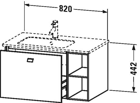 BR401209191 Тумбочка подвесная Brioso #BR4012 820 x 479 мм Серо-коричневый декор Duravit - Вид №1