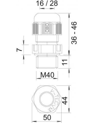 Полиамидный кабельный ввод OBO Bettermann BlackLine ARCH-00101706 - Вид №5