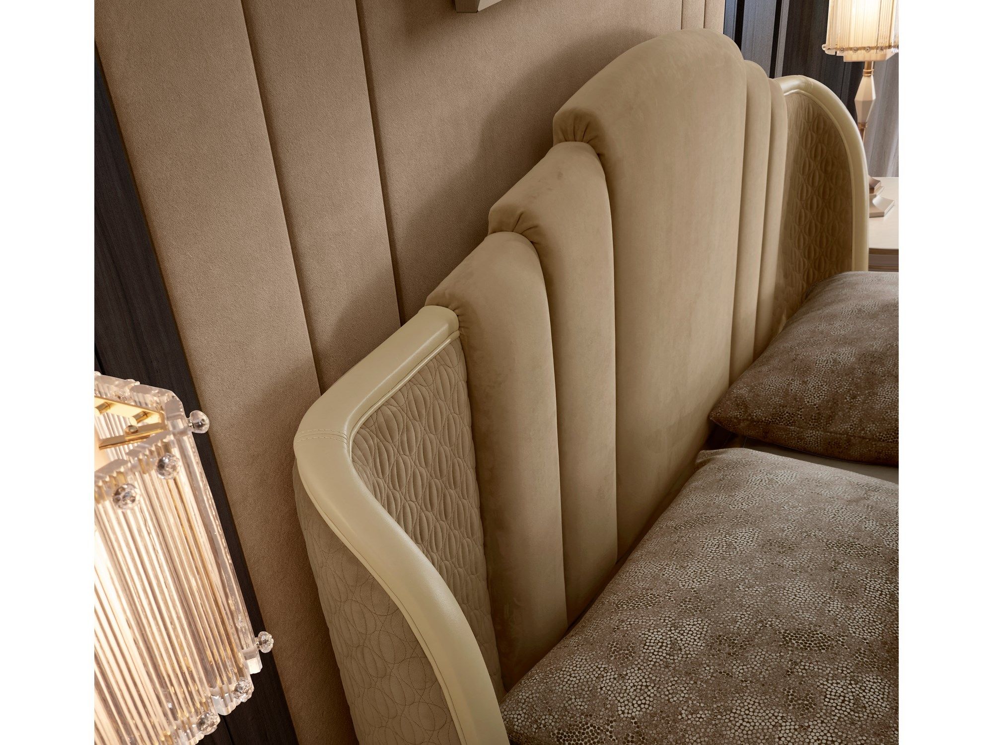 Тканевая кровать с мягким изголовьем A.R. Arredamenti ARCH-00056870 - Вид №3