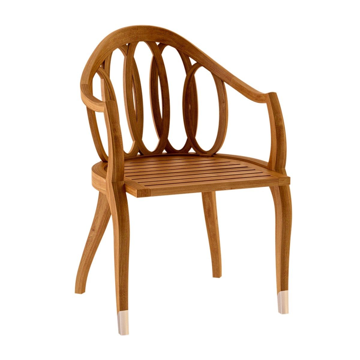 Стул для сада из тикового дерева с подлокотниками ASTELLO Тюльпан ARCH-00130624 - Вид №1