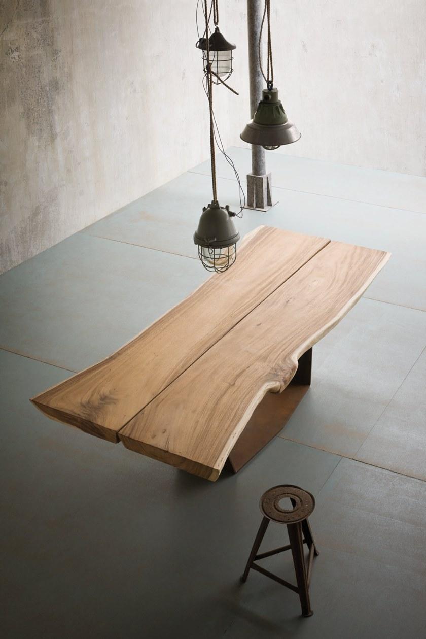 ELITE TO BE Стол со столешницей из массива дерева и металлическим основанием sun-id-1412243 - Вид №2