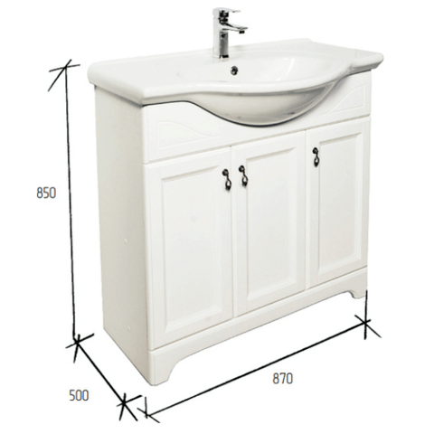 O-mebel напольная Тумба Классик 85 Белая Белый ORANGE sun-id-1517196 - Вид №5