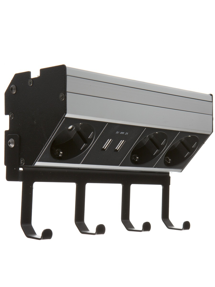 Блок электрических розеток Aspect 12109 HG Silver/Black NAVAKO 