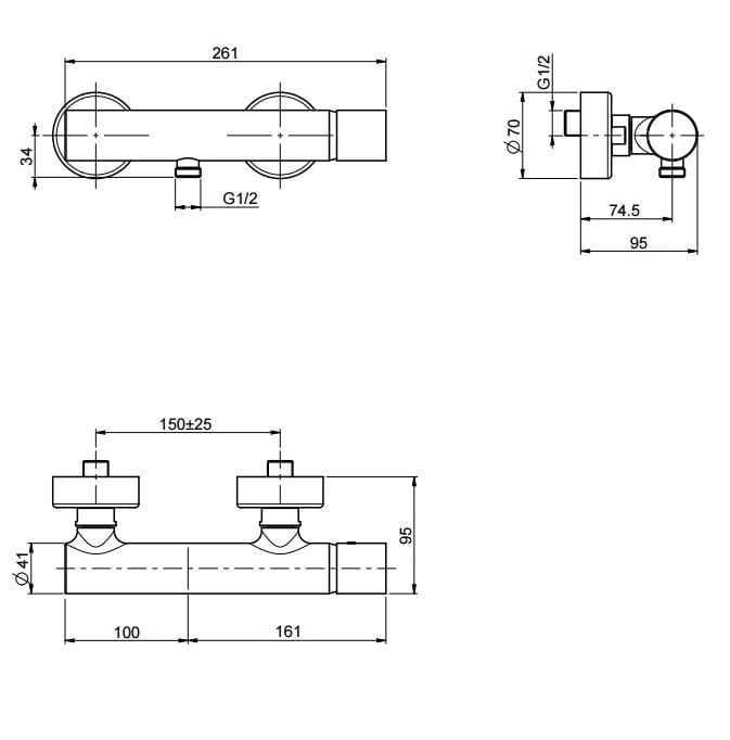 Однорычажный смеситель для душа FIMA CARLO FRATTINI Nomos GO ARCH-00063329 - Вид №3