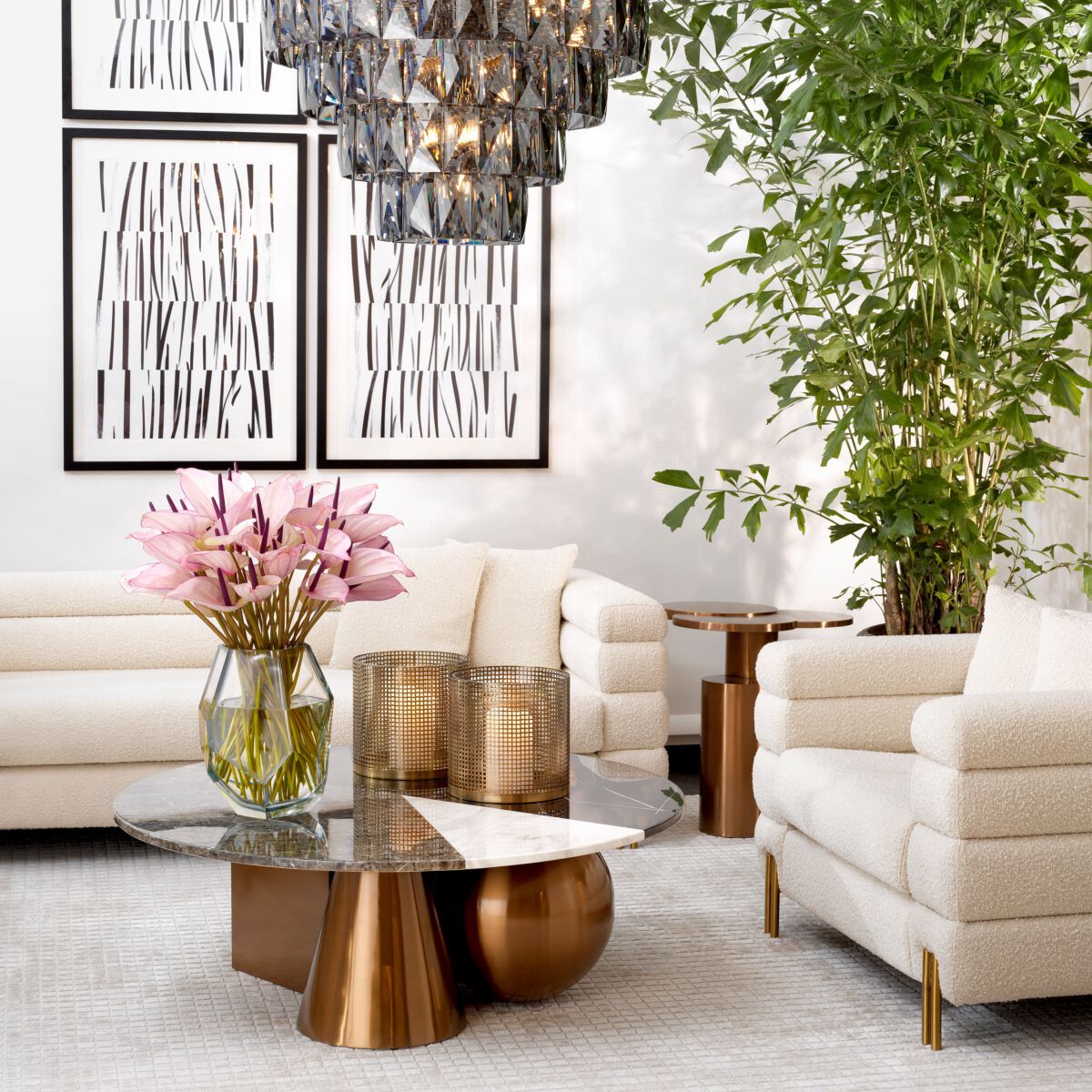 3-местный тканевый линейный диван Eichholtz Йорк ARCH-00133606 - Вид №1