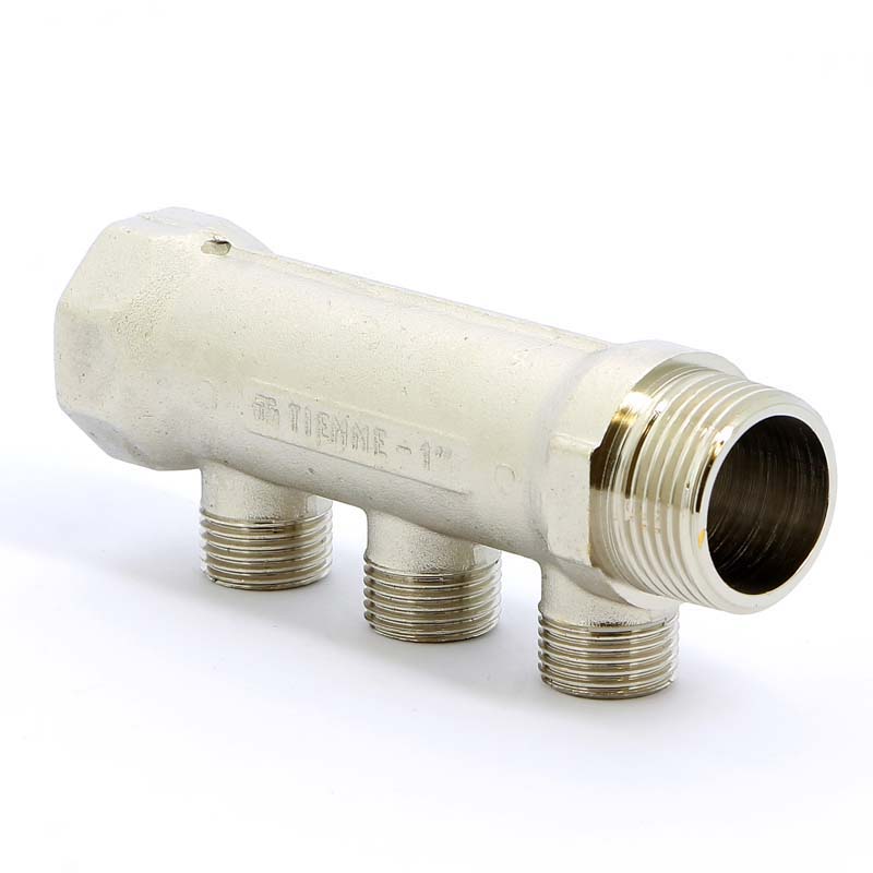 Коллектор НВ 1" никелированный TIEMME 3 выхода 1/2"Н 36мм 1910032 - Вид №2