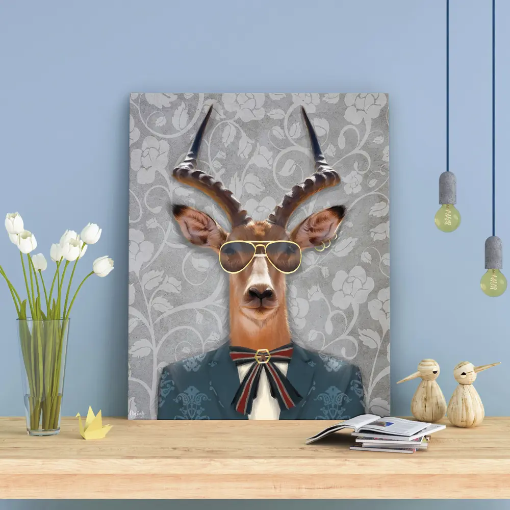 Картина на холсте "Рогатый аристократ" 40x50 см FBRUSH STLM-2048125 - Вид №3