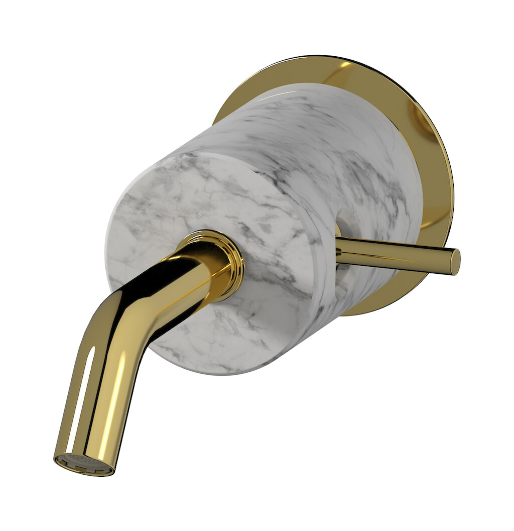 Встроенный в стену смеситель для раковины на 1 отверстие в комплекте с донным клапаном WE ARE IB mr209oo_1 Gold Marmo