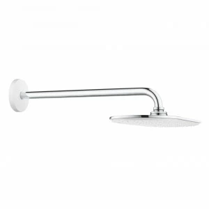 Верхний душ с душевым кронштейном GROHE Rainshower Veris, диаметр 300 х 150 мм, белая луна (26170LS0)