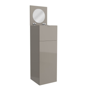 83443 SALGAR Комод ALLIANCE GLOSS TAUPE с дверным ящиком и складным зеркалом 352 x 1000 x 360 мм Глянцево-серо-коричневый