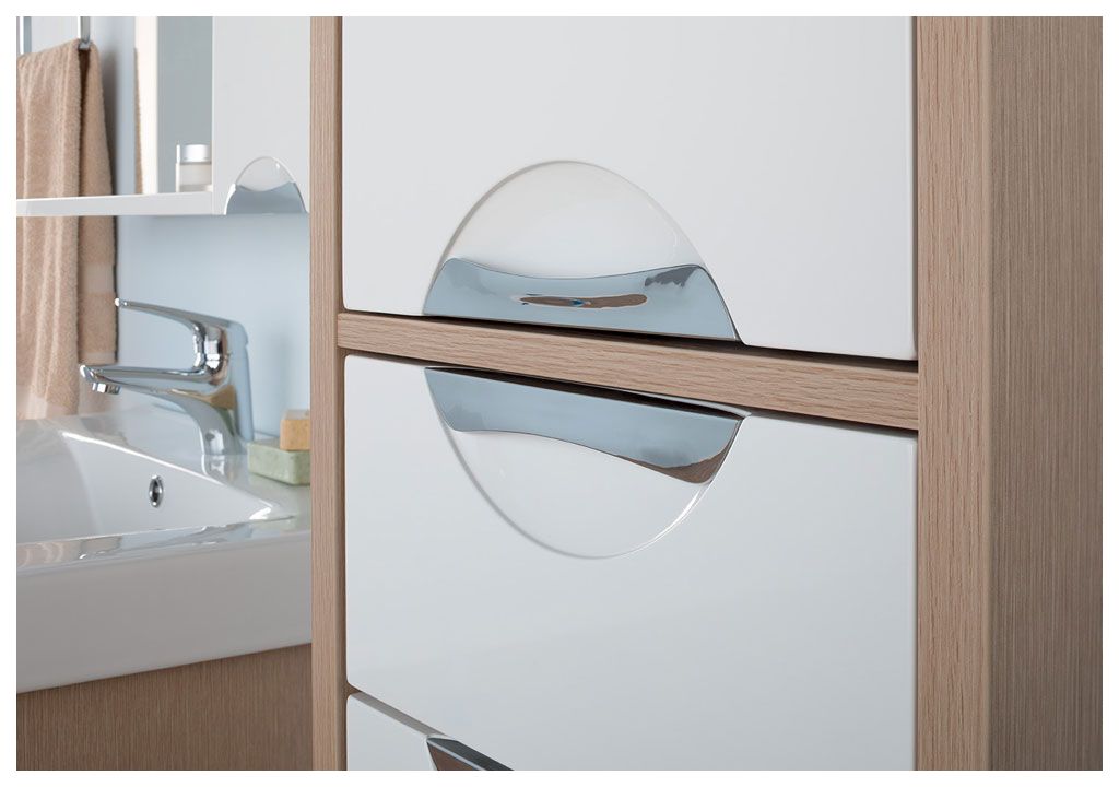 Шкаф-пенал для ванной Aquanet Гретта 40 б\к светлый дуб 00171901 - Вид №7
