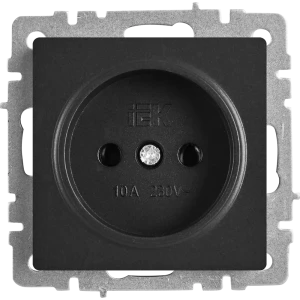 Розетка IEK Brite черная без заземления для скрытого монтажа 87761565