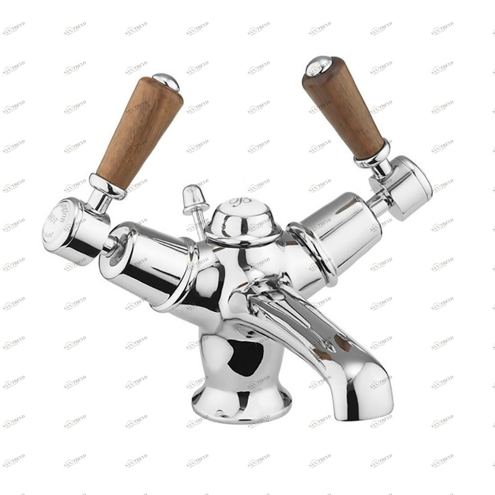 Смеситель для раковины на 1 отверстие с донным клапаном [KE4 WAL]  Burlington T12-QT, T4 WAL 